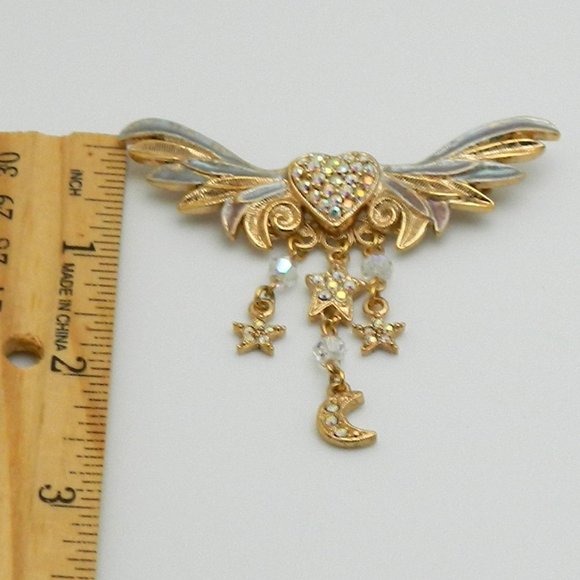 Kirk's Folly Brooch - ALWAYS FAITHFUL WINGED HEART - Picture 5 of 6
